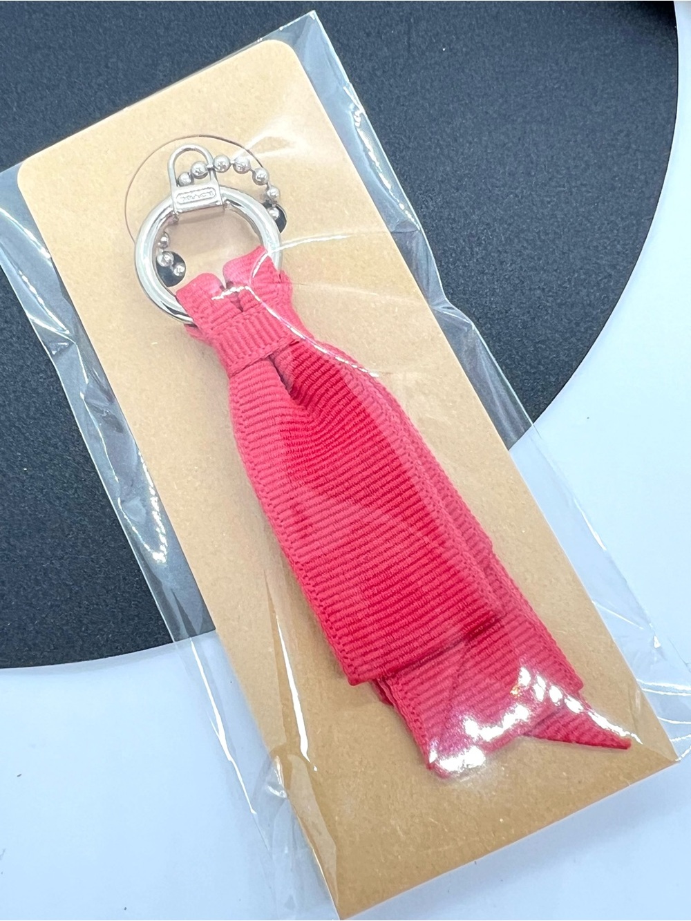 Coach Red Ribbon Tassel Keychain Accessory - Picture 8 of 8